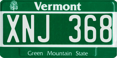 VT license plate XNJ368