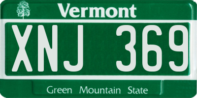 VT license plate XNJ369
