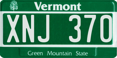 VT license plate XNJ370