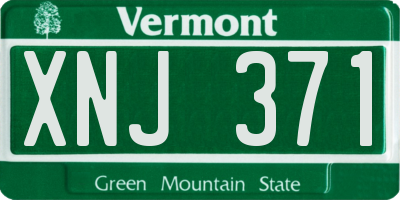 VT license plate XNJ371