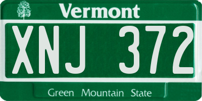 VT license plate XNJ372