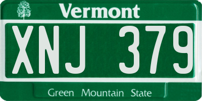 VT license plate XNJ379