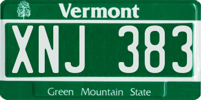 VT license plate XNJ383