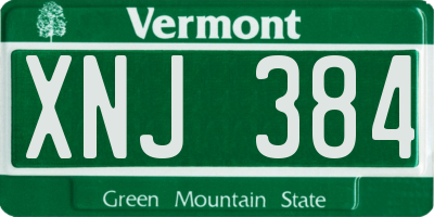 VT license plate XNJ384