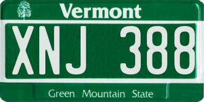 VT license plate XNJ388