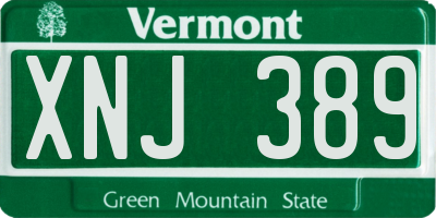 VT license plate XNJ389