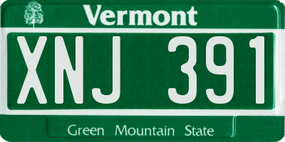 VT license plate XNJ391