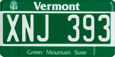 VT license plate XNJ393