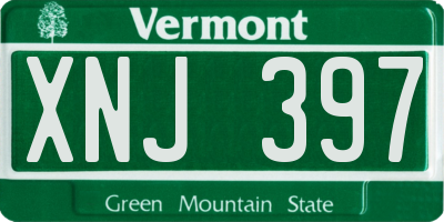 VT license plate XNJ397