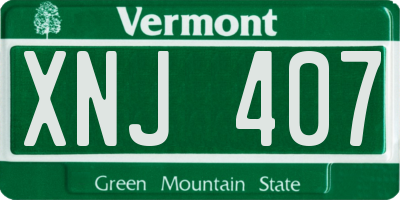 VT license plate XNJ407