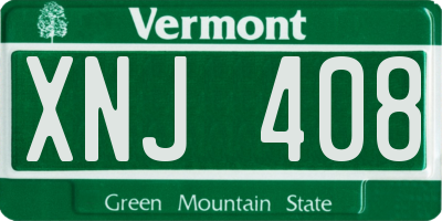 VT license plate XNJ408