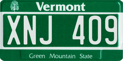 VT license plate XNJ409