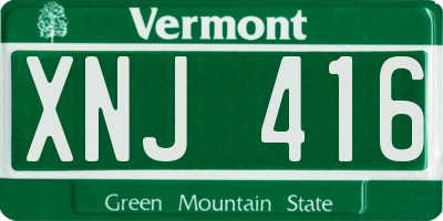 VT license plate XNJ416
