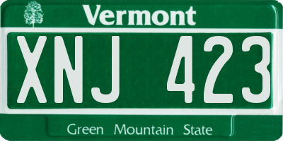 VT license plate XNJ423