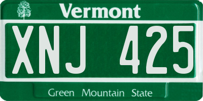 VT license plate XNJ425