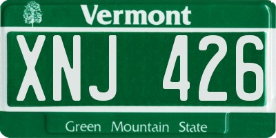 VT license plate XNJ426