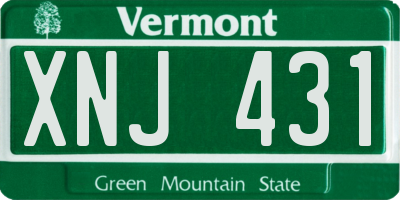 VT license plate XNJ431