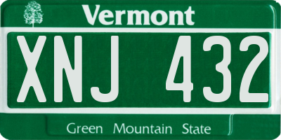 VT license plate XNJ432