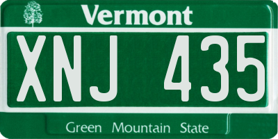 VT license plate XNJ435