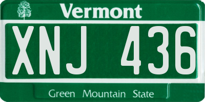 VT license plate XNJ436