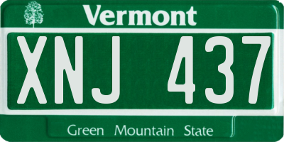 VT license plate XNJ437