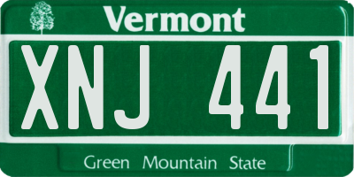 VT license plate XNJ441