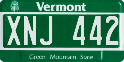 VT license plate XNJ442