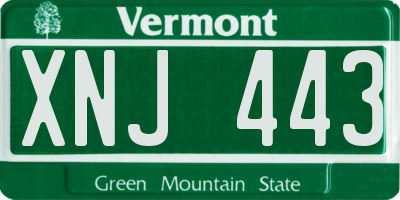 VT license plate XNJ443