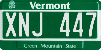 VT license plate XNJ447