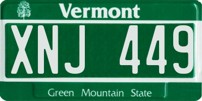VT license plate XNJ449