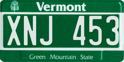 VT license plate XNJ453