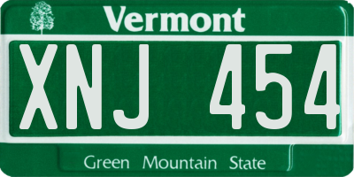 VT license plate XNJ454
