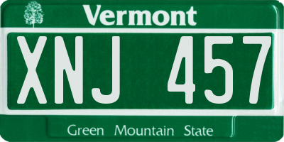 VT license plate XNJ457