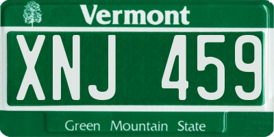 VT license plate XNJ459