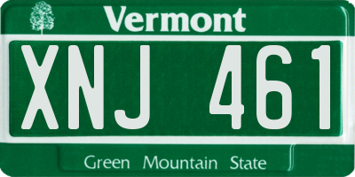VT license plate XNJ461