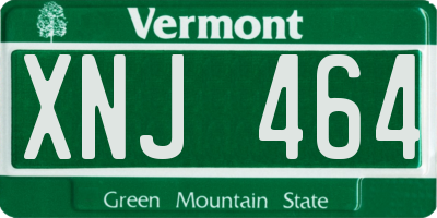 VT license plate XNJ464