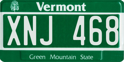 VT license plate XNJ468