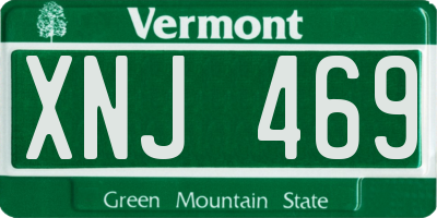 VT license plate XNJ469