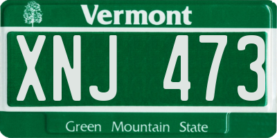 VT license plate XNJ473