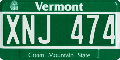 VT license plate XNJ474