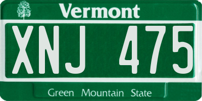 VT license plate XNJ475