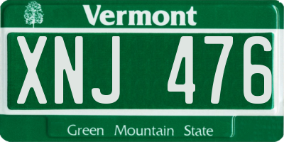 VT license plate XNJ476