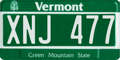 VT license plate XNJ477