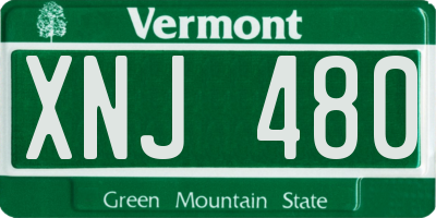 VT license plate XNJ480