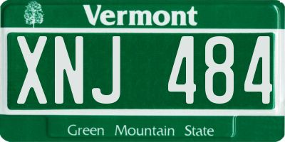 VT license plate XNJ484