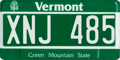 VT license plate XNJ485