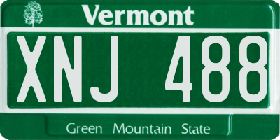 VT license plate XNJ488