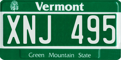 VT license plate XNJ495