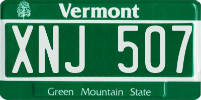 VT license plate XNJ507