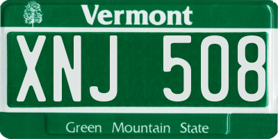 VT license plate XNJ508